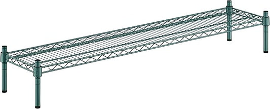 12" x 54" x 8" Green Epoxy Wire Storage Shelf, Dunnage Rack, Commercial 1 Tier Small Shelf