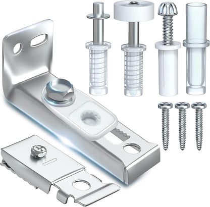 Bifold Door Hardware Repair Kit - 1 Pack Bi-fold Sliding Closet Doors Replacement Parts Include Top & Bottom Bracket, 3/8" Pivot, 7/8" Guides Wheel, for Folding Pocket Door Accordion