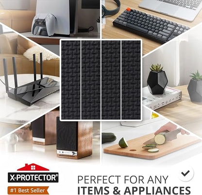 X-PROTECTOR Non-Slip Furniture Pads 8 PCS 1” x 4” - Rubber Furniture Grippers - Self-Adhesive Floor Protectors Grips for Furniture Feet!