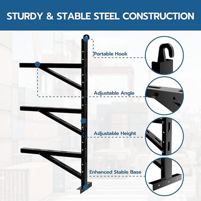2 Pcs Shipping Container Shelving Bracket, Shipping Container Accessories, Heavy Duty Steel Adjustable Shelf Brackets for Containers Warehouse Garage, 22"(D) x 46.5"(H)