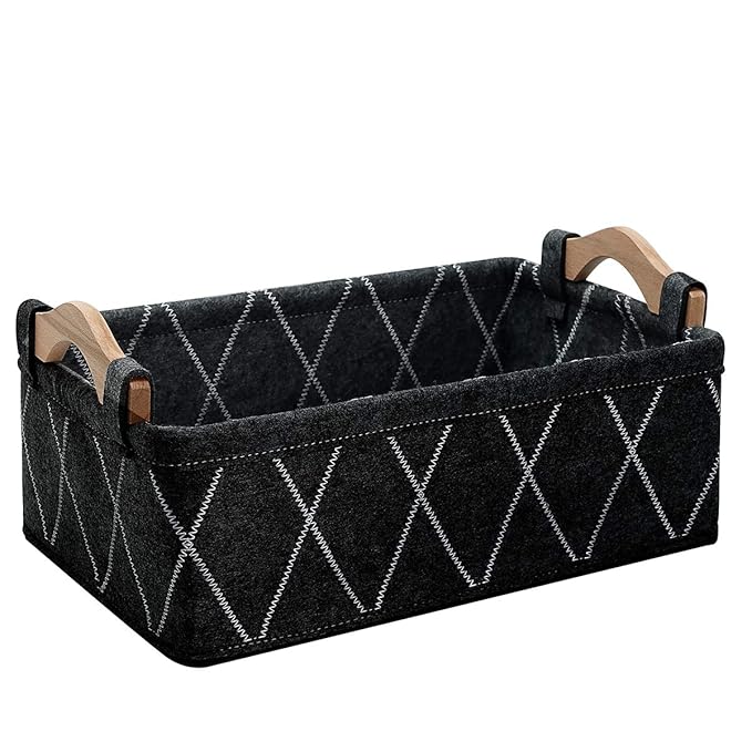 Gray Storage Baskets Bin Empty Basket Foldable Fabric Storage Cubes for Desks Drawers Shelves Pantry Cabinet Bathroom Office Sturdy Home Decor