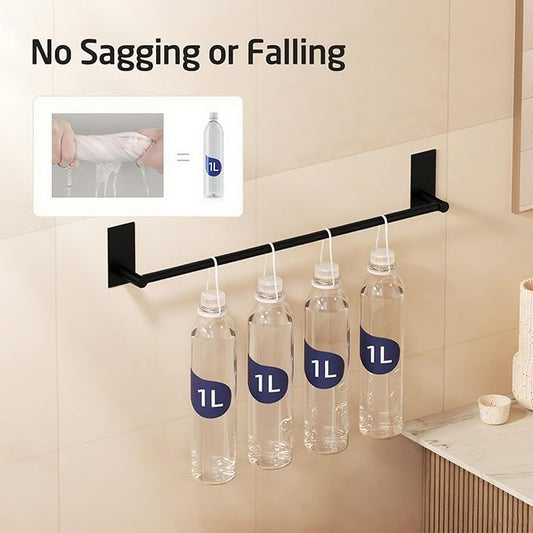 KES 20-Inch Towel Bar for Bathroom, Self Adhesive Hand Towel Holder No Drill Wall Mounted SUS 304 Stainless Steel Matte Black, A7000S50B-BK