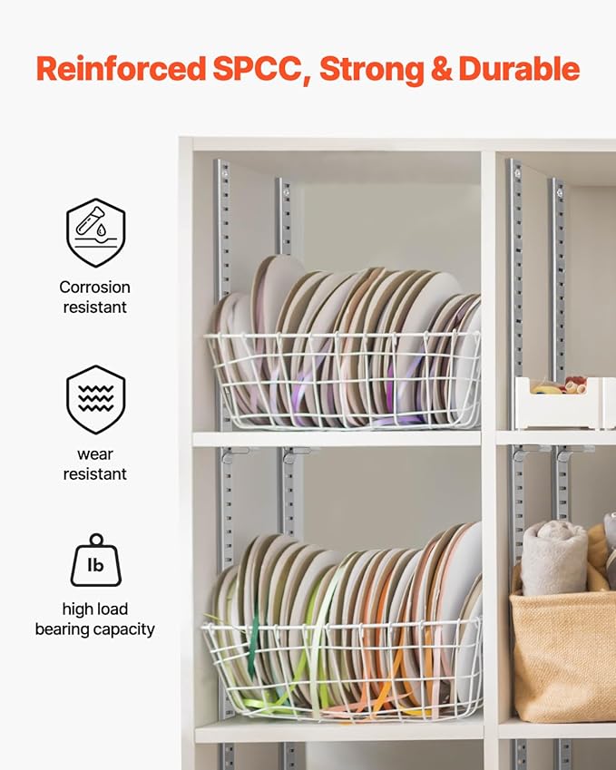 VEVOR Shelf Pilaster, 72.7-inch 20 Pack, Adjustable Shelf Brackets Steel Mortise Mount Pilaster Strip Standards with 140 Screws, Suitable for Wall Shelving System Cabinet Closet Organization