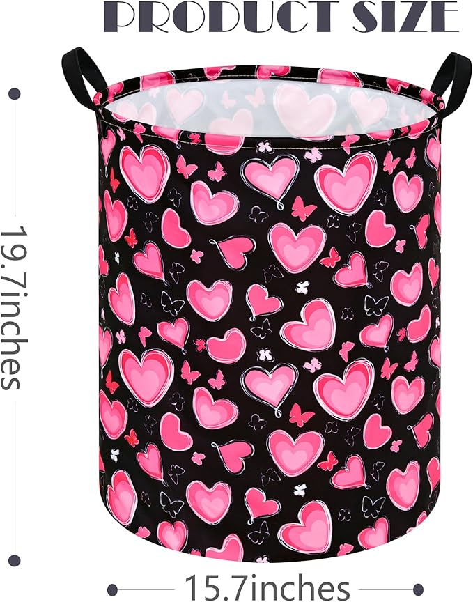 Girls Storage Basket Kids Hamper Storage Bins Organizer Toy Box Large Canvas Waterproof Laundry Basket for Home/Dorm/Kitchen/Pet/Office/Closet/Shelf/Gift Baskets