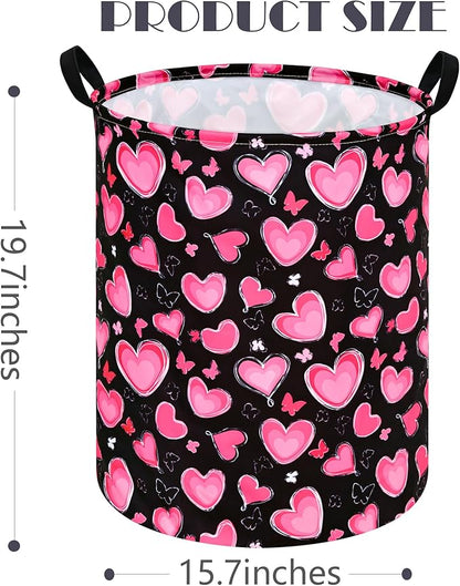 Girls Storage Basket Kids Hamper Storage Bins Organizer Toy Box Large Canvas Waterproof Laundry Basket for Home/Dorm/Kitchen/Pet/Office/Closet/Shelf/Gift Baskets