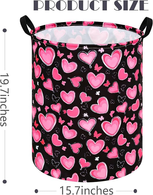 Girls Storage Basket Kids Hamper Storage Bins Organizer Toy Box Large Canvas Waterproof Laundry Basket for Home/Dorm/Kitchen/Pet/Office/Closet/Shelf/Gift Baskets