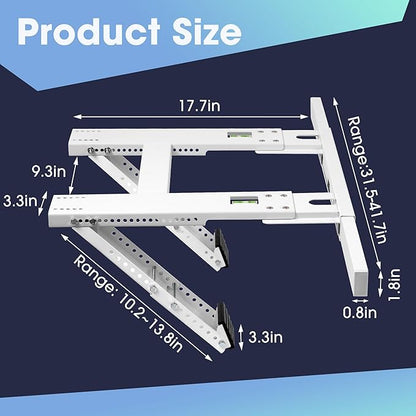 Air Conditioner Support Bracket, Adjustable Window AC Bracket, No Drilling, Heavy Steel Air Conditioner Stand Fit Most Single and Double-Hung Windows, Hold Up to 220lbs