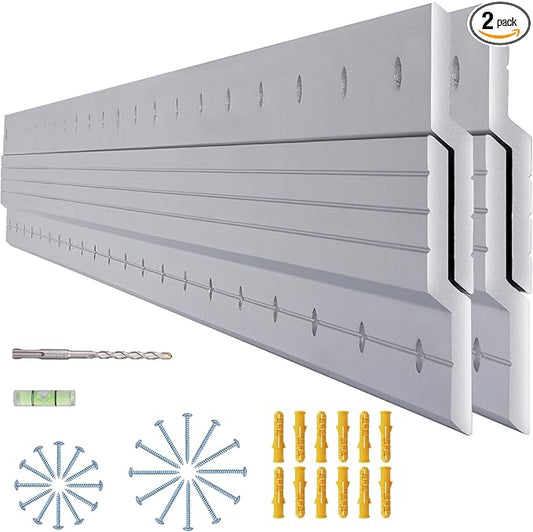 (41 inch) French Cleat Hanger Heavy Duty 500 Lbs Load, 2 Pairs Aluminum Z Clips French Cleats, Interlocking Wall Mount Bracket Hardware Kit for Mirrors, Picture, Shelf, Headboard, Art, Frames