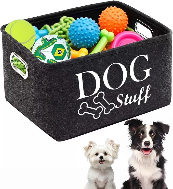 Dog Toy Basket - Dog Toy Box for Small Dogs - Pet Dog Toy Storage Box - Personalized Dog Toy Basket for Puppies and Pets - Living Room Dog Toy Storage Box