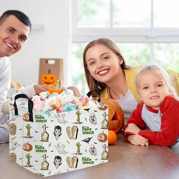 Halloween Ghost thriller basket,Empty Halloween basket,Horror and thriller decor,Trick or Treat Box for Boys and Girls,Horror decor(Scary Halloween)