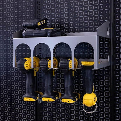 OmniWall Cordless Drill Holder Tool Organization System Silver