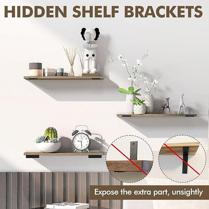 6 Pack Heavy Duty Shelf Brackets 14 inch, Floating Shelf Brackets(1/5”-Thick)