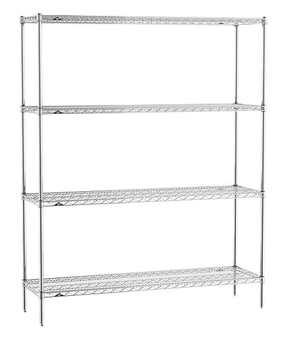 Metro EZ1860NC-4 Super Erecta Industrial Wire Shelving 4-Shelf Convenience Pak, Chrome, 18" x 60" x 74.5"