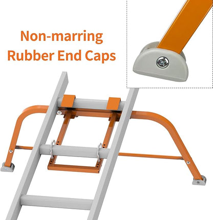 Ladder Stabilizer for Roof Gutter Guard ＆Wall,Extended Ladder Crane Stabilizer Accessory,Steel Ladder Stand-Off Wing Span/Wall Ladder Standoff with Non-Slip Rubber Bottom pad. (Orange-Steel)