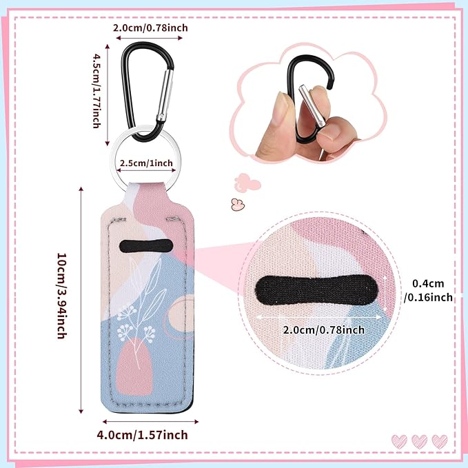 Pengxiaomei 3 Pcs Chapsticks Holder Keychain for Lipstick, Stocking Stuffers for Teen Girls Women Small Christmas Gifts