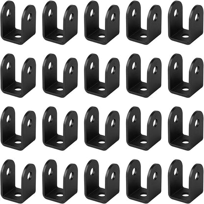 GBGS 20 Pcs Black 1" U Bracket for Panel,1/8"(3 mm) Thick, Powder Coating
