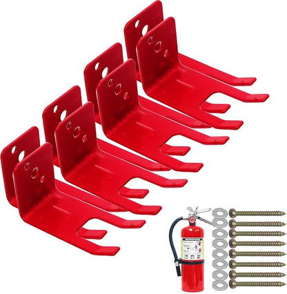 Fire Extinguisher Mounts & Brackets,8 Pack Fire Extinguisher Brackets and Holders, Fire Extinguisher Wall Hook Holder Hanger for 5 to 13 lbs fire Extinguisher Mount