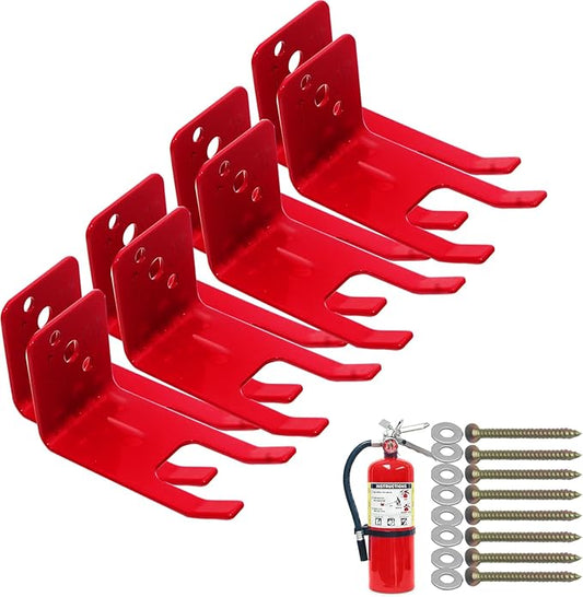 Fire Extinguisher Mounts & Brackets,8 Pack Fire Extinguisher Brackets and Holders, Fire Extinguisher Wall Hook Holder Hanger for 5 to 13 lbs fire Extinguisher Mount