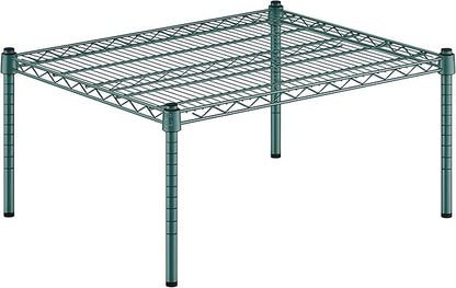 24" x 30" x 14" Green Epoxy Wire Storage Shelf, Dunnage Rack, Commercial 1 Tier Small Shelf