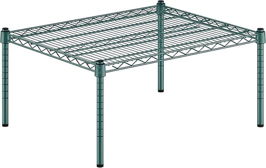 24" x 30" x 14" Green Epoxy Wire Storage Shelf, Dunnage Rack, Commercial 1 Tier Small Shelf