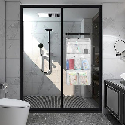 Mesh Shower Organizer Hanging Caddy Quick Dry Bathroom Storage for Toiletry Accessories with Rotating Hanger (8 Pockets)