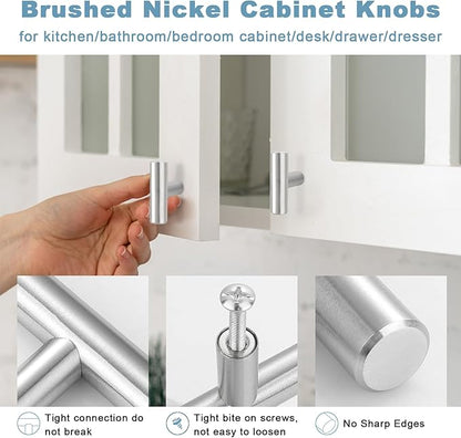 Estmoon 30 Pack Cabinet Knobs Brushed Nickel Cabinet Handles, Stainless Steel Single Hole Kitchen Cabinet Knobs Silver Cabinet Pulls for Kitchen Cabinets and Dressers,2 Inch Overall Length Drawer Knob