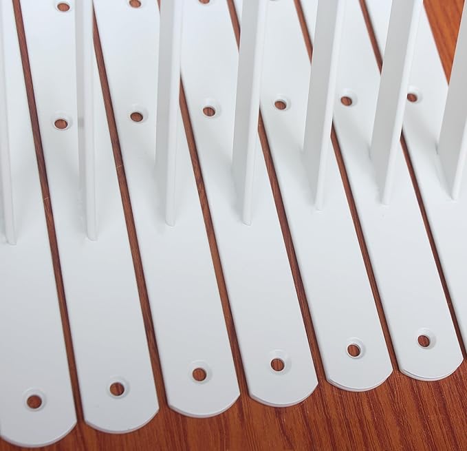 20 Pack L12 x H 8" White Heavy Duty Shelf Brackets with Screws Metal Shelf Brackets Shelf Support Angle Brackets for Shelves L Brackets Heavy Duty Floating Shelf
