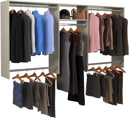 Easy Track OK1448-WH 4'-8' W Basic Hanging Easy-to-Assemble Kit Closet Organizer, White