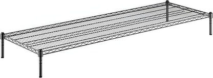 24" x 72" x 8" Black Epoxy Wire Storage Shelf, Dunnage Rack, Commercial 1 Tier Small Shelf