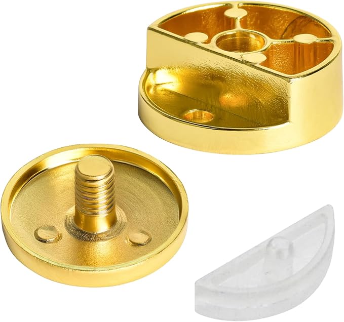 Golden Upgraded 3-5mm Frameless Mirror Mounting Hardware 4 Pack Dual-Screw Fixing Mirror Mounting Kit with Heavy Duty Long Screws and Anchors (4 Pack)