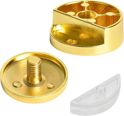Golden Upgraded 3-5mm Frameless Mirror Mounting Hardware 4 Pack Dual-Screw Fixing Mirror Mounting Kit with Heavy Duty Long Screws and Anchors (4 Pack)