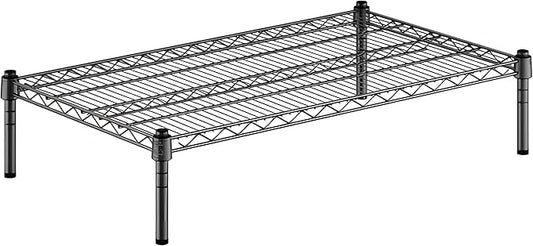 21" x 36" x 8" Black Epoxy Wire Storage Shelf, Dunnage Rack, Commercial 1 Tier Small Shelf