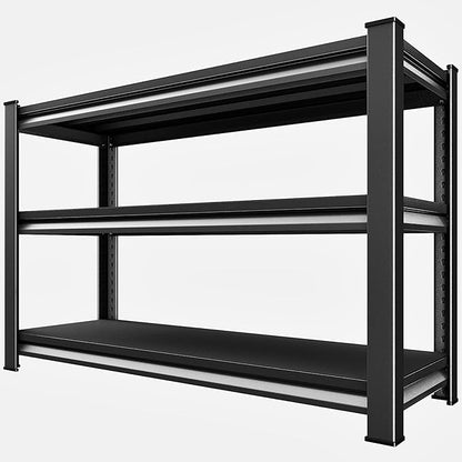 48''W Garage Shelves Heavy Duty - 1,560Lbs Steel Metal Adjustable Utility Storage Shelving Rack Units 48" W x 16" D x 39" H 3 Tier Black