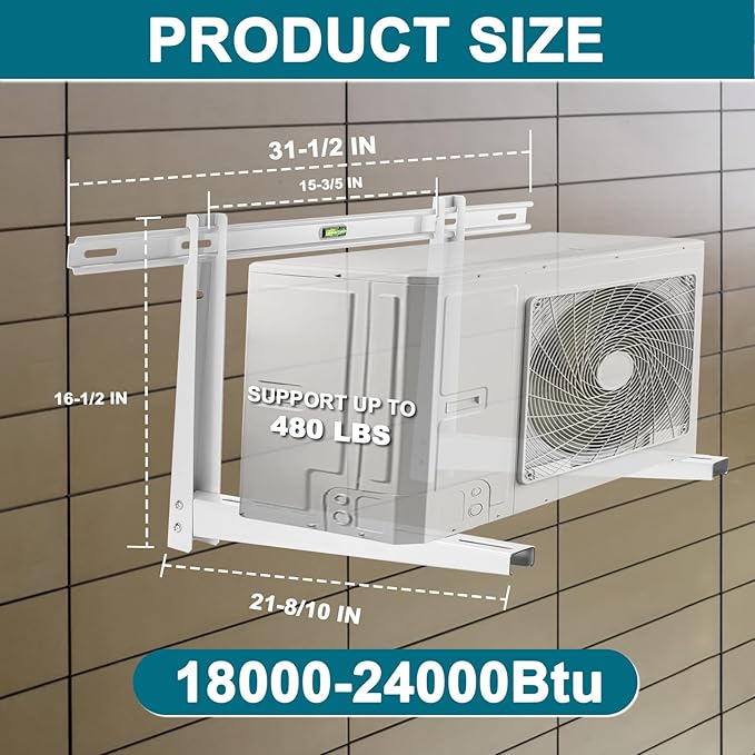 Cenipar Mini Split Wall Mounting Bracket for 18000BTU-24000BTU, Ductless Mini Split Air Conditioner Support Bracket for Ac, Mini Splt, HVAC, Heat Pump Up to 480 LbS