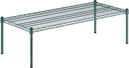 21" x 48" x 14" Green Epoxy Wire Storage Shelf, Dunnage Rack, Commercial 1 Tier Small Shelf