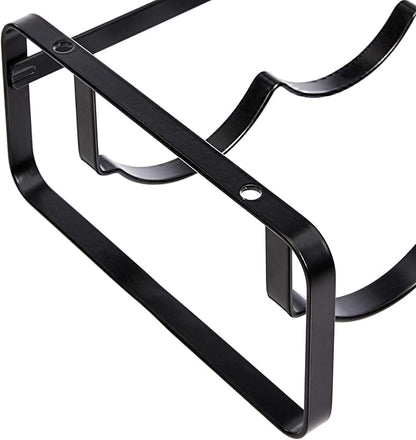 Amazon Basics Tabletop Stackable 4-Bottle Metal Wine Rack, Wine Storage, Space Saving, No Assembly Required, 3.74"D x 15.75"W x 7.87"H, Black