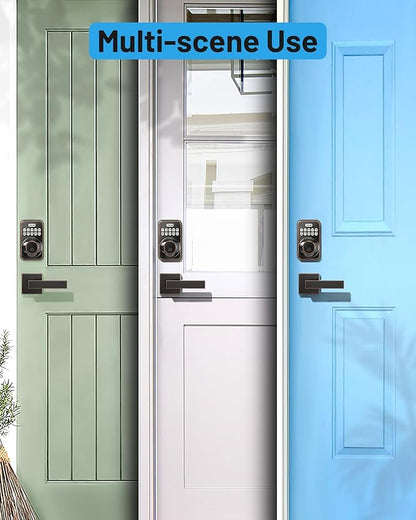 Zowill Keyless Entry Door Lock with 2 Lever Handles, Electronic Keypad Deadbolt, Auto-Locking, Anti-Peeping Password, Digital Code Door Lock, Front Door Handle Sets, OilRubbed Bronze