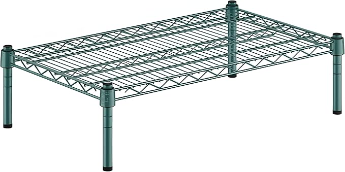 18" x 30" x 8" Green Epoxy Wire Storage Shelf, Dunnage Rack, Commercial 1 Tier Small Shelf