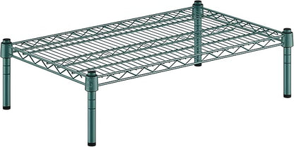 18" x 30" x 8" Green Epoxy Wire Storage Shelf, Dunnage Rack, Commercial 1 Tier Small Shelf