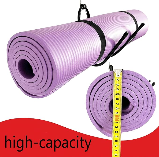 2 Pack Large Yoga Mat Holder Wall Mount Yoga Mat Storage Rack, Wall Shelf Organizer for Yoga Mat/Wheels, Foam Roller,Stretching Strap & Resistance Bands,Towel etcs, for Home Gym School Office
