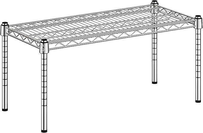 14" x 30" x 14" Chrome Wire Storage Shelf, Dunnage Rack, Commercial 1 Tier Small Shelf