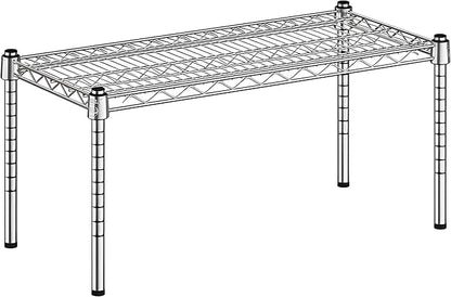 14" x 30" x 14" Chrome Wire Storage Shelf, Dunnage Rack, Commercial 1 Tier Small Shelf
