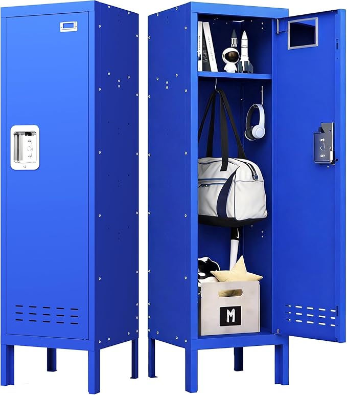 Metal Kids Locker,Metal Cabinet Storage Lockers,Lockable for Employees with Door,54" Height Steel Locker,Lockable Steel Locker for Children's Room, Playroom, School,Gym