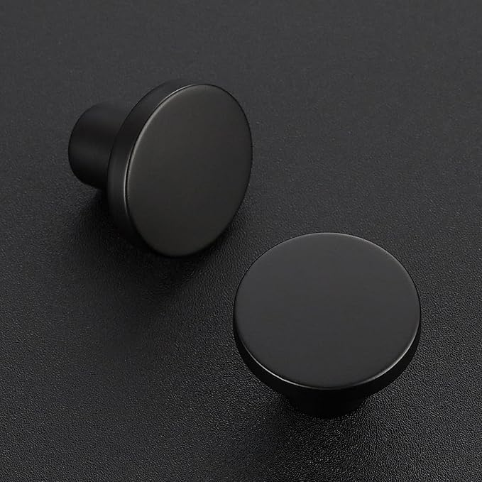 Ravinte 15 Pack Cabinet Knobs Black Kitchen Cabinet Knobs Round Dresser Drawer Pulls Closet Door Pulls 1-1/5 Inch