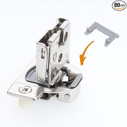(Decobasics ONLY) Cabinet Restrictor Clips (80 Pack)- 86° Degree Angle Cabinet Door Hinge Restrictor Clip for Soft Close Hinge-90° Opening Kitchen Soft Close Cabinet Hinges Restraints Restriction Clip