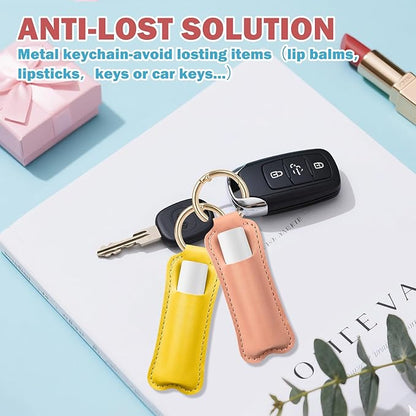 HEYSKAY Lip Balm Holder Keychain,Stocking Stuffers Gifts Lipstick Keychain Holder Compatible with Chapstick,Lipgloss Keychain