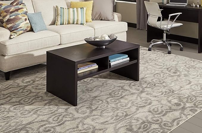 ClosetMaid 1664 Rectangular Coffee Table with Storage Shelves, Black Walnut