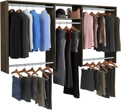 Easy Track OK1448-WH 4'-8' W Basic Hanging Easy-to-Assemble Kit Closet Organizer, White
