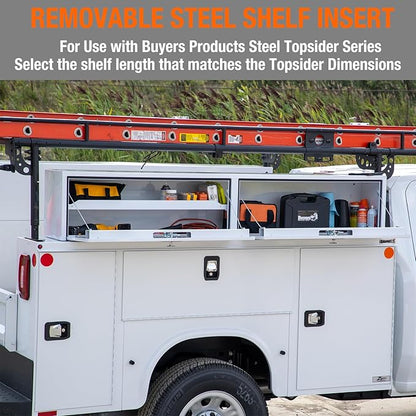Buyers Products 1702840TRAY White Steel Topsider Shelf Custom-Fit for Steel Topsider Truck Tool Box Snap-In Shelf System