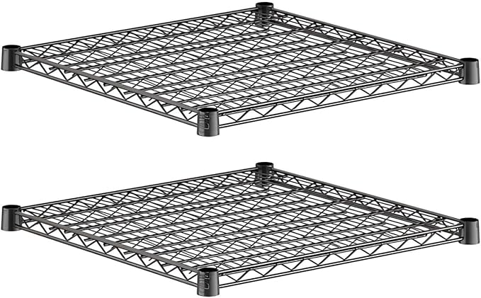 2-Pack Black 24" x 24" Additional Wire Shelf for Shelving Units, Replacement Shelves for Wire Rack